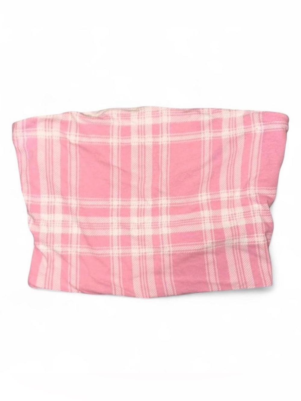 Rue21 Light Pink Plaid Strapless Tube Top